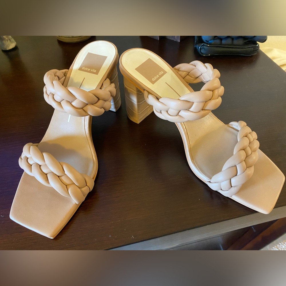 Dolce Vita Women's Cream Braided Heels